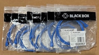 BLACKBOX EVNSL641-0003 CAT6 550MHz Patch Cable 24 AWG Blue 3 Ft 8 LOT FREE Ship