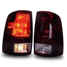 Pair Smoked Red Tail Lights w/Bulbs for 2009-2018 Dodge Ram 1500 2500 3500,