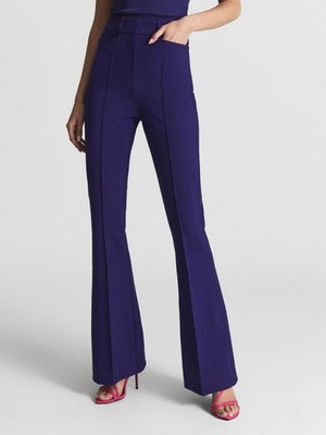 Reiss Damen lila Dylan ausgestellt hoch geschnitten Hose UK Größe 14