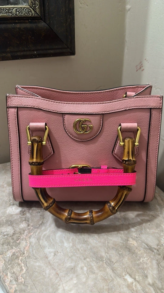 Bolso Gucci Diana Cartera/Asa Superior Mini Cuero Rosa Foto 2 de 4