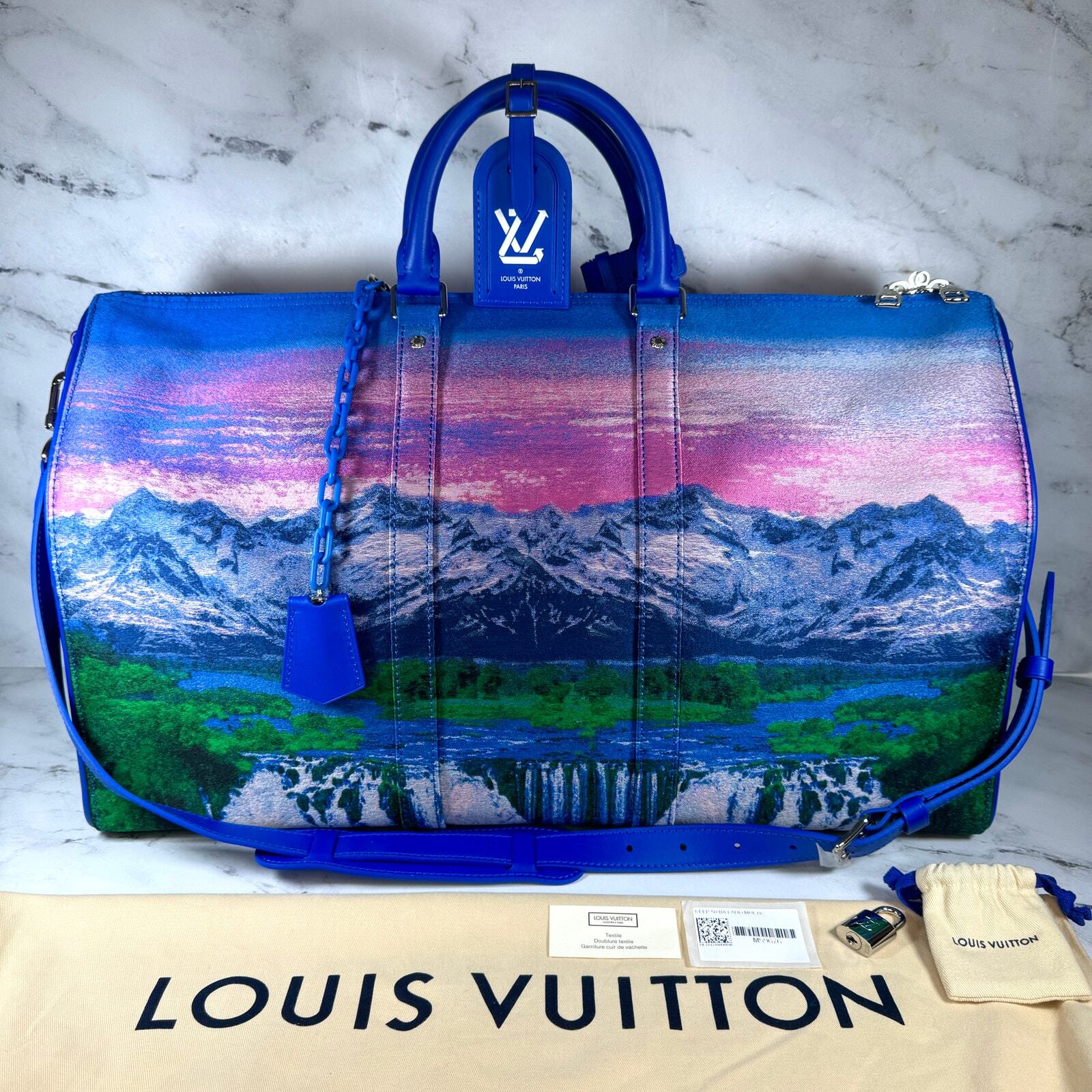 LOUIS VUITTON KEY CHAIN BAG CHARM LEATHER