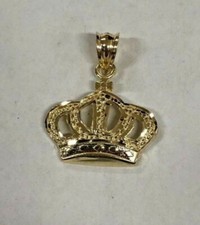 10K SOLID YELLOW GOLD KING'S CROWN PENDENT