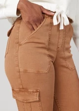 SPANX Stretch Twill Ankle Cargo Pants Honey 🍯 Glow-20311R-Size LARGE 30” Waist