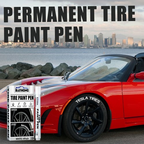 4pcs White Paint Marker Pen for Car Tyre Drawing Art Craft Permanent Paint Pen - Picture 4 of 12