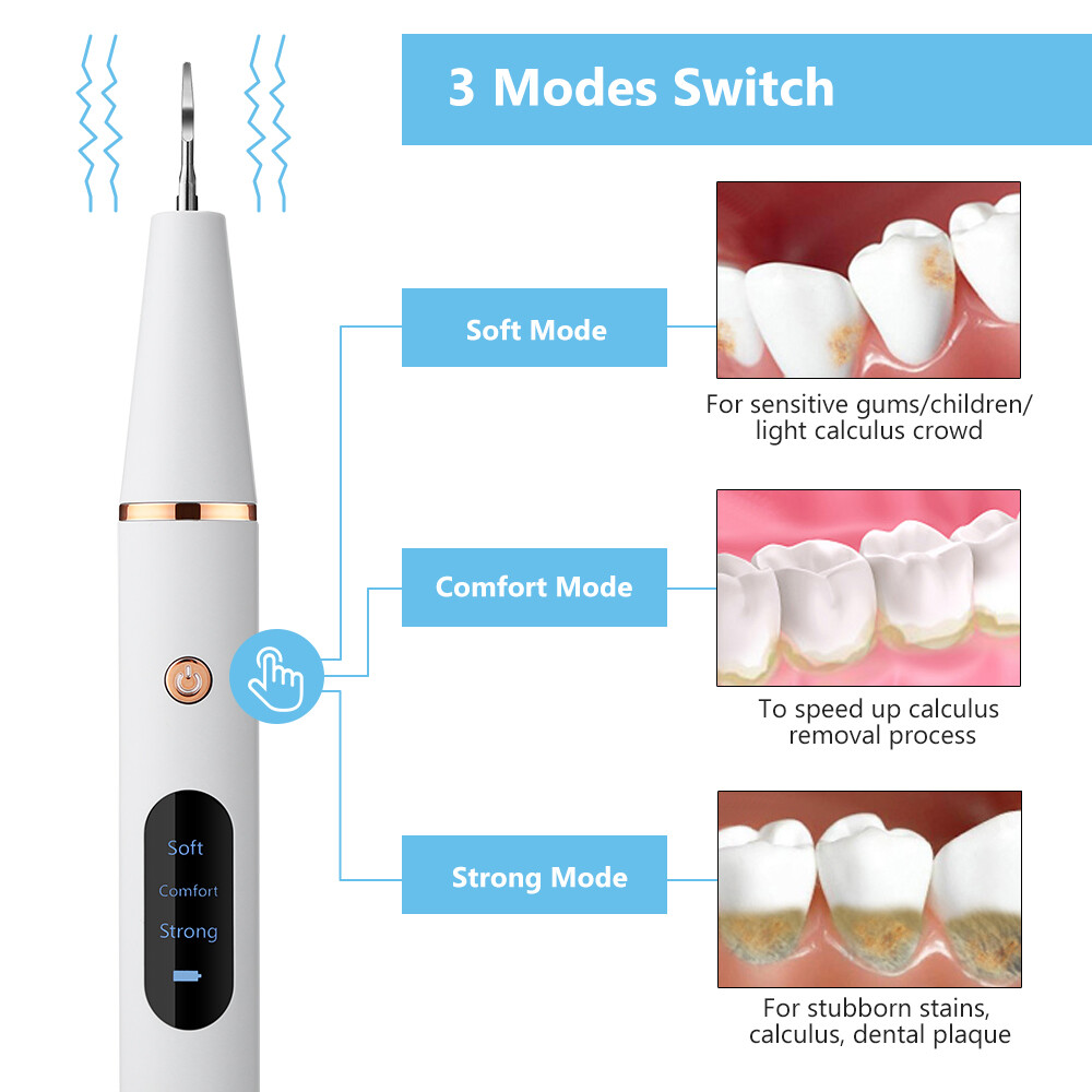 Ultrasonic Dental Cleaner Dental Calculus Scaler Electric Sonic Oral ...
