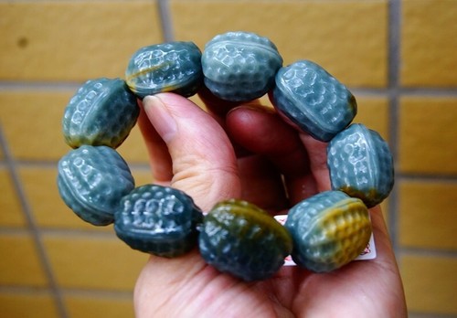 Certified Grade A Guatemalan Icy Brown Blue Juglans Bracelet 7“ Gemstone - Picture 3 of 15