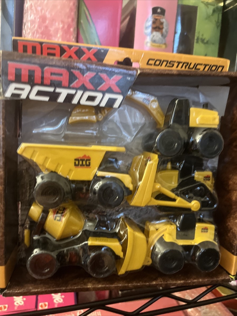 Maxx Action Kids Micro Mini Construction Trucks Vehicles Set of