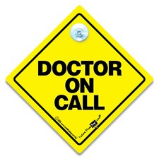 DOCTOR On Call Car Sign DOCTOR Sign Suction Cup Keyworker Sign