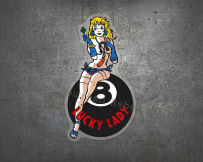 8 Ball Lady Aufkleber - Oldschool Hot Rod Pin Up V8 Chopper Kustom Biker Sticker