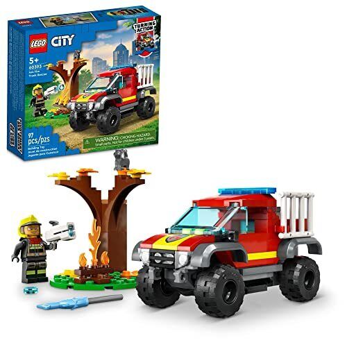LEGO City 4x4 Fire Engine Rescue Truck 60393, Toy for 5 Plus Year Old Boys Girls