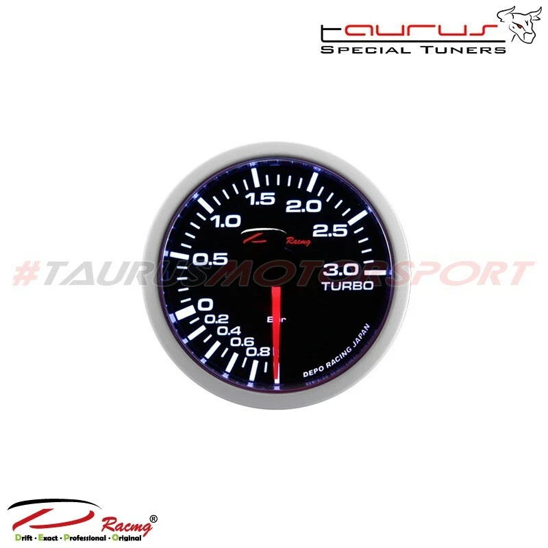 Manometro Pressione Turbo Meccanico -1+3 bar DEPO Racing da 52mm