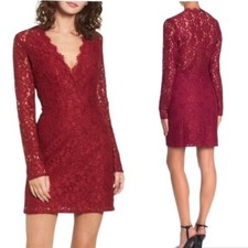 NWT Wayf Say It Out Loud Lace Mini Dress Garnet Red Size M