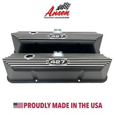 Ford Fe 427 Tall Black Valve Covers Finned - Die-cast Aluminum - Ansen Usa