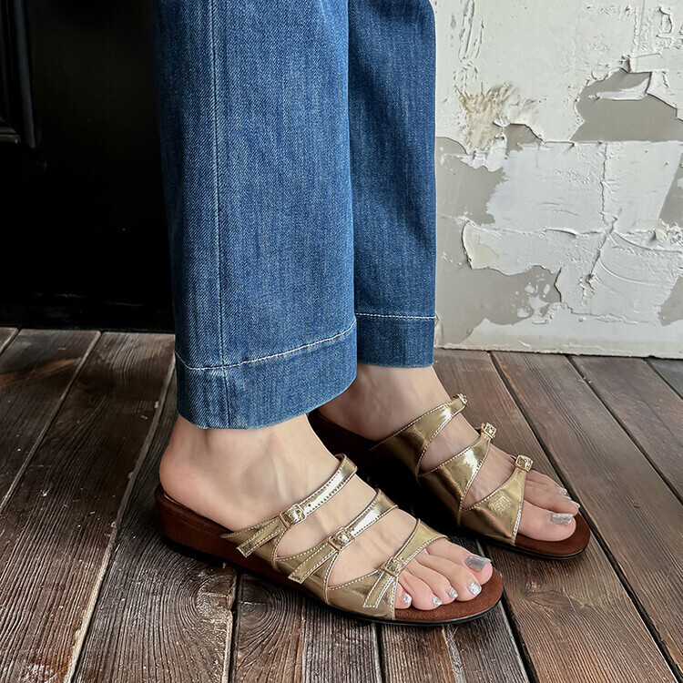 PANTOFOLA D’ORO Sandali punta aperta ciabatte estive donna zeppa tacco medio slingback scarpe mocassini