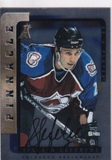 1996-97 PINNACLE BE A PLAYER SYLVAIN LEFEBVRE AUTOGRAPH SILVER PARALLEL