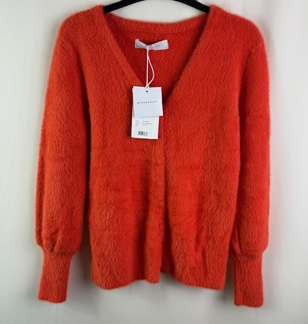 Rino Pelle Women's Knitted Cardigan, Orange, Medium, New UK