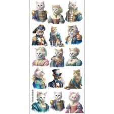 Violette Stickers - Royal Cats - 1 Sticker Sheet for Stationary Scrapbooking