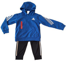 NEW Adidas Kids 2 piece Activewear Set Blue/Black Size 6