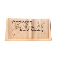John Wesley Hill (1863–1936) Signed Clip Autographed Methodist Minister Activist