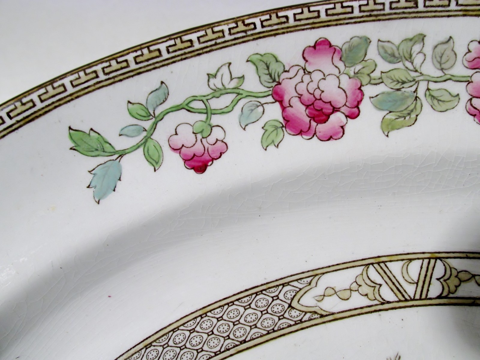 Antique SAMPSON BRIDGWOOD Anchor SBS Ironstone INDIAN TREE 15.75" Oval Platter