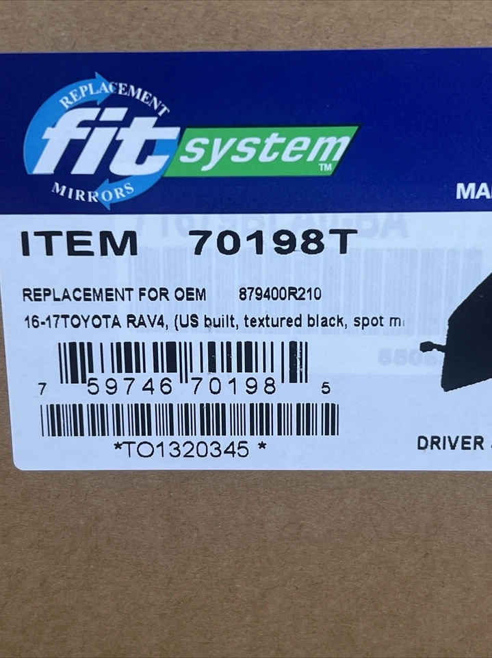 Sistema de ajuste para espejo retrovisor lado conductor Toyota RAV4 16-17 70198T Foto 4 de 4