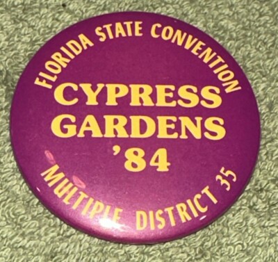 Vintage Lions  Cypress Gardens Florida State Convention MD 35 - 1984  Button