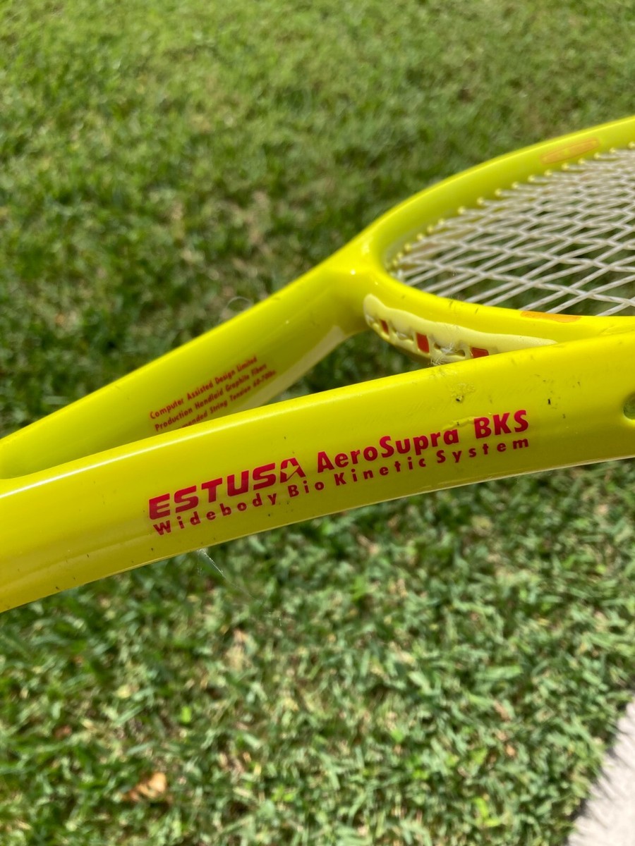 Raquette De Tennis Estusa Aerosupra Jimmy Connors Signée - Taille De Grip 4 1/4", Occasion, Taïwan
