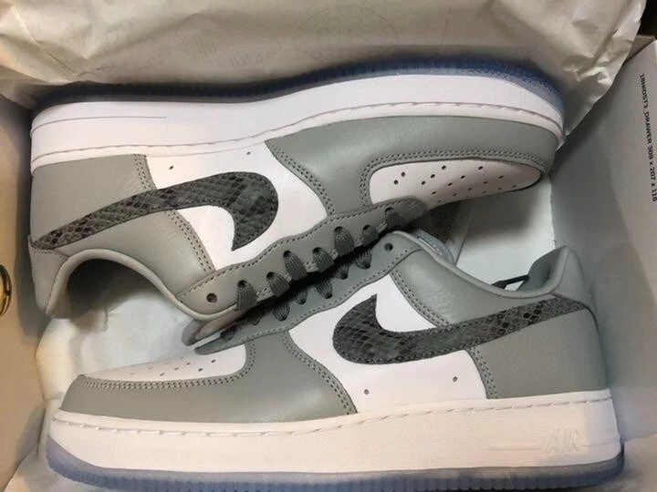 Nike Air Force 1 Low By You Id Unlocked Snake Air Jordan Aj1 Us8 White Gray  Box