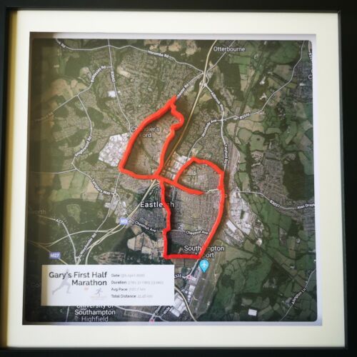 Framed Print of your Run Bike or Walk route with elevation (GPS data required)