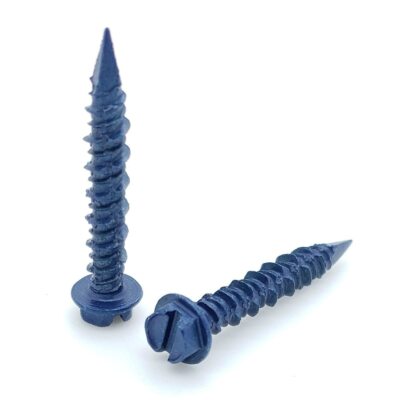 100 Qty 3/16'' x 1-1/4'' Hex Head Diamond Tip Concrete Screws to Anchor Masonry