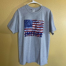 GILDAN Unisex Short Sleeve T Shirt Size Large American Flag Graphic New