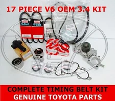 NEW GENUINE TOYOTA 4RUNNER 96 - 02 3.4 V6 5VZ WATER PUMP TIMING BELT KIT 17 PC