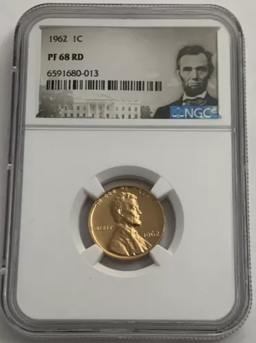 1962 NGC PF68 RD Red Proof Lincoln Memorial Penny 1C One Cent Portrait