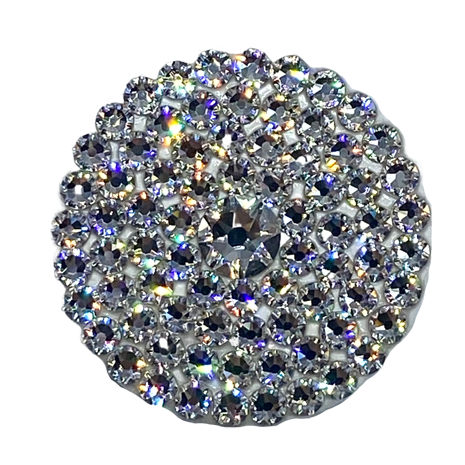 Handmade Bling White Popsocket made with Clear Swarovski Crystals-image