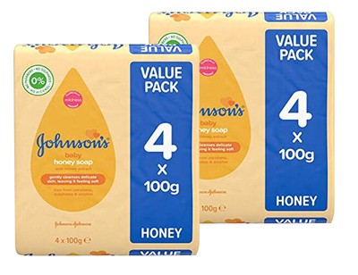 johnson's baby soap honey 100g 4 pack