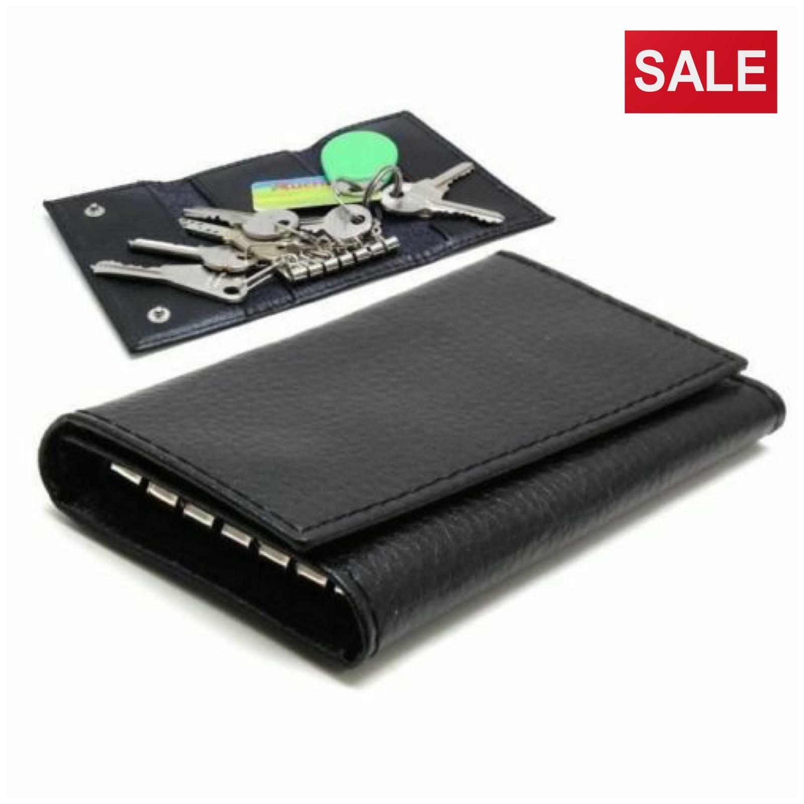 Unisex Genuine Leather KeyChain Key Holder Case Wallet Pouch Key Ring
