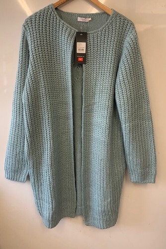 BNWT Ladies COTTON TRADERS Wedgewood Blue Longline Coatigan UK18 - CG