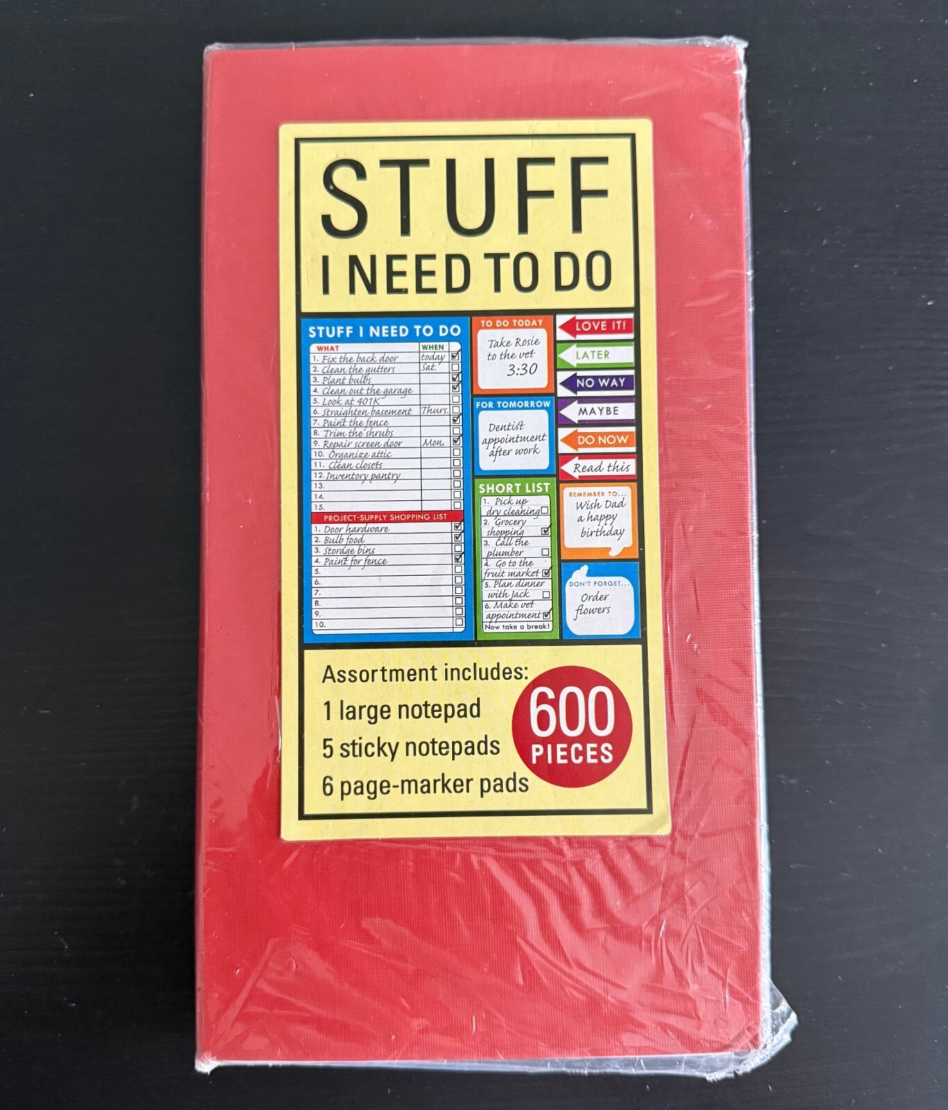 Sticky Notes To-Do Book Red Hardcover by Publications International Ltd 2013-image
