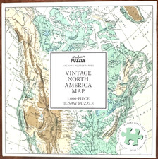 Vintage North American Map NEW 1000 pc Puzzle HTF Canada Plains Mountains Desert