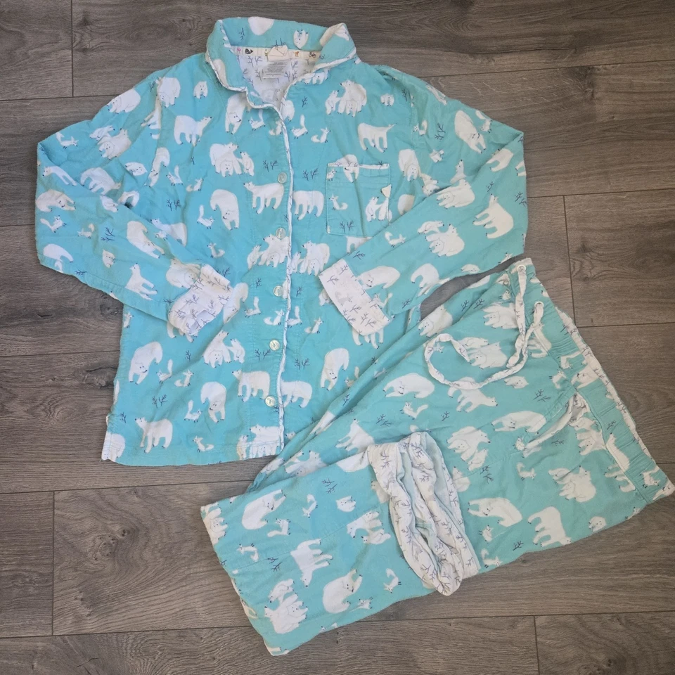 Женский фланелевый пижамный набор Munki Munki белый медведь размер маленький мягкий уютный праздничный - Изображение 2 из 4