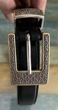 Fossil Belt Black Genuine Leather Size L