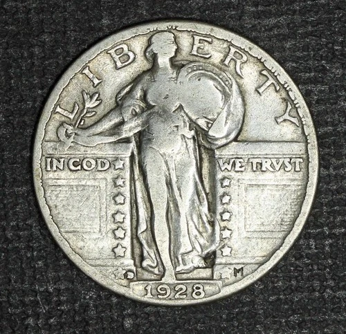 1928-D Standing Liberty Quarter – 90% Silver – VF