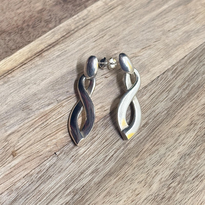 Vintage Ohrringe 925 Sterling Silber mit Wirbel