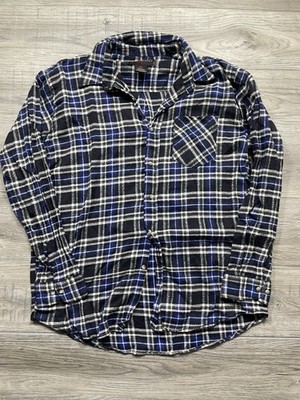 NorthPoint Blue Flannel Shirt Size 2xl Button Up Black