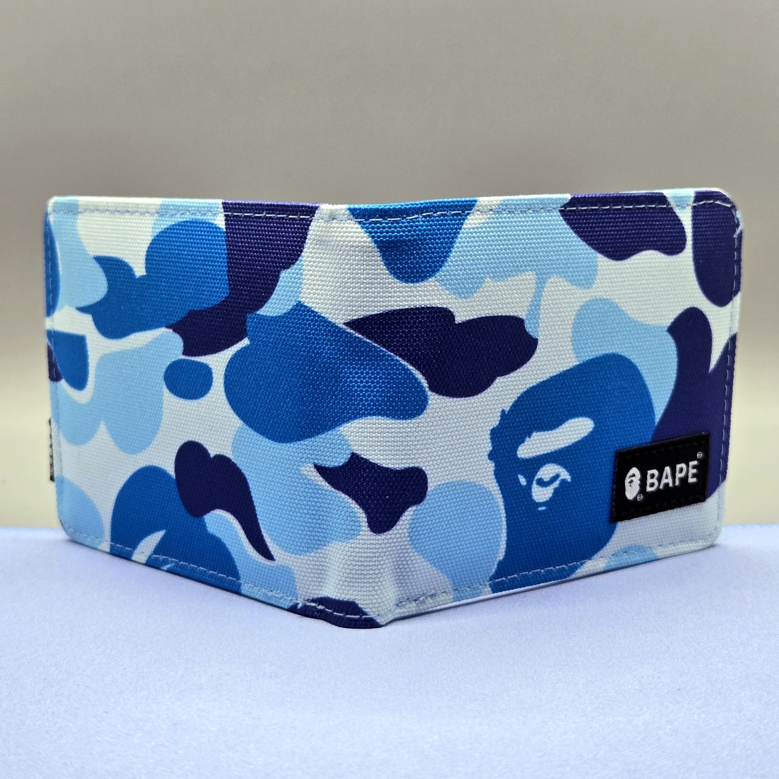 BAPE A Bathing Ape Bifold Wallet Japan Streetwear Blue NEW