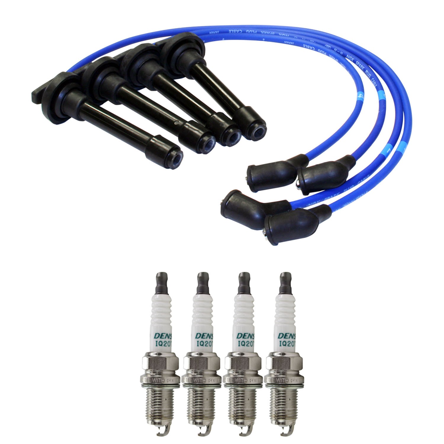 NGK Wire Set  Denso 4 Iridium TT Spark Plugs Kit for Civic CRX 1.5L 1.6L L4 NA