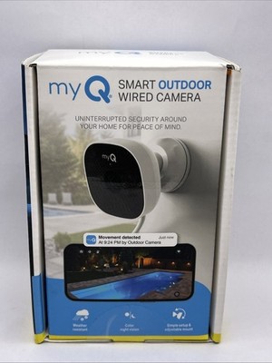 SEALED Chamberlain myQ Smart Outdoor Wired Security Camera 1080p - White