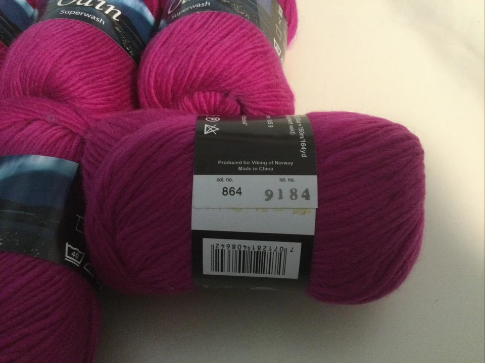 Viking Odin Superwash Wool Yarn 100% Pure Norway 100g 3.53 Oz 164 Yards 7 Skeins - Image 3 of 4