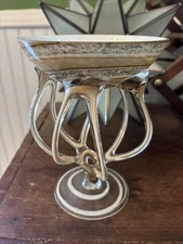 Zorza Hand Blown Glass With Jellyfish/Octopus Style Footed Glass Bowl Poland