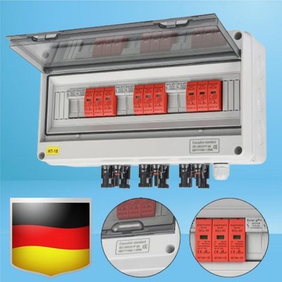 Solar Anschlusskasten Überspannungsschutz Photovoltaik DC 1/2/3 String DE